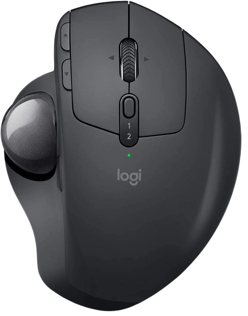 The Logitech MX Ergo offers a more natural fit to reduce strain.